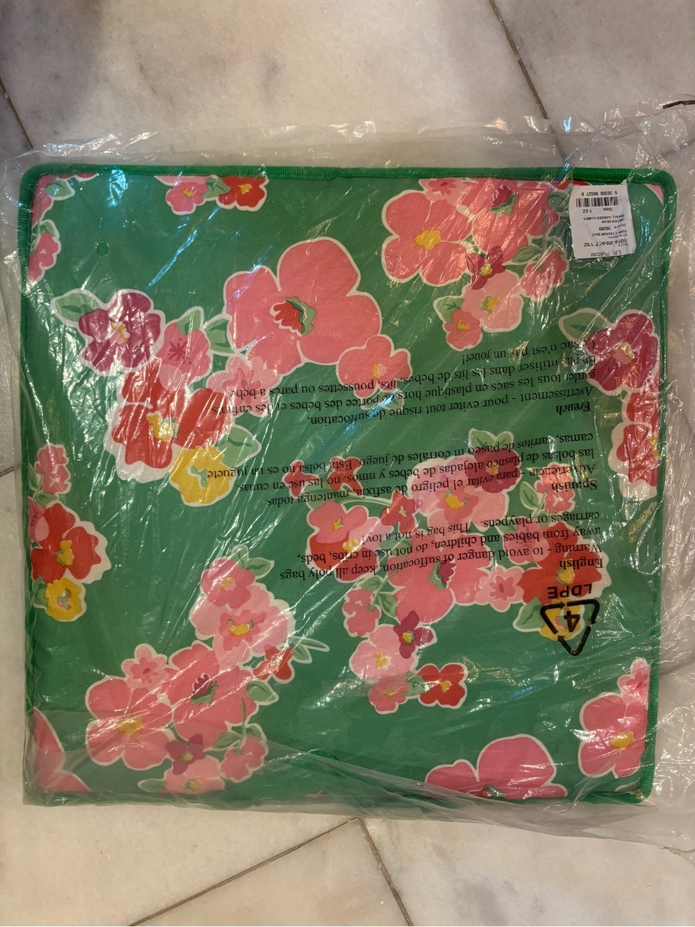 Lilly Pulitzer Green Bean Garden flat stadium cushion - Picture 2 of 2